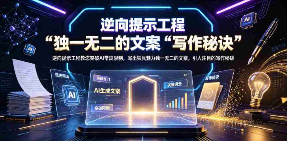逆向提示工程教您突破AI常规限制，写出独具魅力独一无二的文案，引人注目的写作秘诀【原创双语字幕】-金启创业网 - 网上赚钱方法教程大全 - www.jinqi6.top