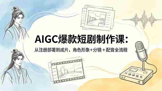 （18676期）AIGC爆款短剧制作课：从注册部署到成片，角色形象+分镜+配音全流程-金启创业网 - 网上赚钱方法教程大全 - www.jinqi6.top