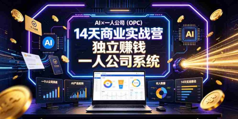 AI×一人公司（OPC）14天商业实战营，用AI帮你搭建一个属于你自己的、能独立賺钱的一人公司系统-金启创业网 - 网上赚钱方法教程大全 - www.jinqi6.top