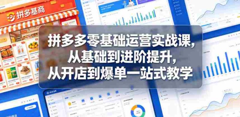 拼多多零基础运营实战课,从基础到进阶提升,从开店到爆单一站式教学-金启创业网 - 网上赚钱方法教程大全 - www.jinqi6.top