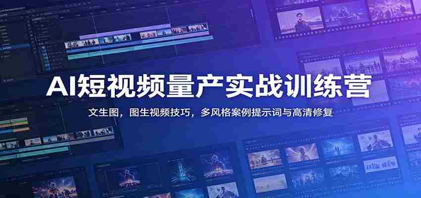 AI短视频量产实战训练营：文生图，图生视频技巧，多风格案例提示词与高清修复-金启创业网 - 网上赚钱方法教程大全 - www.jinqi6.top