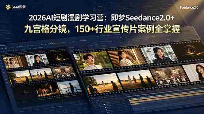 （19055期）2026AI短剧漫剧学习营：即梦Seedance2.0+九宫格分镜，150+行业宣传片案例全掌握-金启创业网 - 网上赚钱方法教程大全 - www.jinqi6.top
