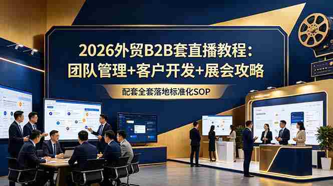 （18994期）2026外贸B2B套直播教程：团队管理+客户开发+展会攻略，配套全套落地标准化SOP-金启创业网 - 网上赚钱方法教程大全 - www.jinqi6.top