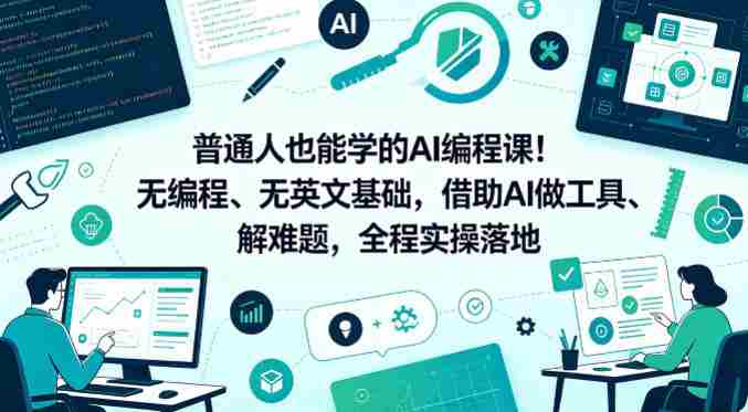 普通人也能学的AI编程课!无编程、无英文基础,借助AI做工具、解难题,全程实操落地(更新6月)-金启创业网 - 网上赚钱方法教程大全 - www.jinqi6.top