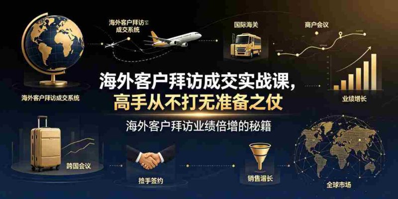 海外客户拜访成交实战课，高手从不打无准备之仗，海外客户拜访业绩倍增的秘籍-金启创业网 - 网上赚钱方法教程大全 - www.jinqi6.top