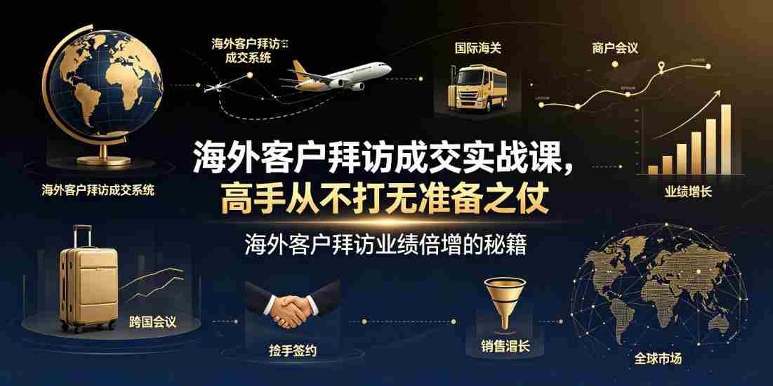 海外客户拜访成交实战课，高手从不打无准备之仗，海外客户拜访业绩倍增的秘籍-金启创业网 - 网上赚钱方法教程大全 - www.jinqi6.top