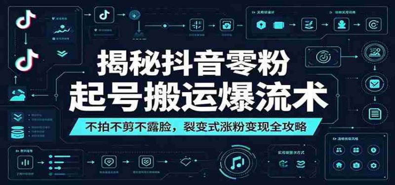 揭秘抖音零粉起号搬运爆流术：不拍不剪不露脸，裂变式涨粉变现全攻略-金启创业网 - 网上赚钱方法教程大全 - www.jinqi6.top