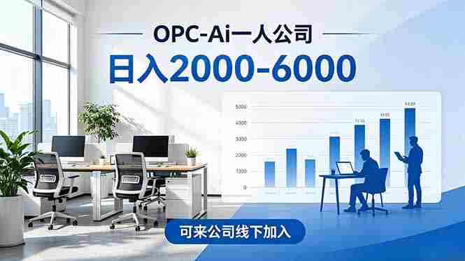 （18809期）2026创业新风口—OPC一人公司模式震撼首发！日收益2000-6000+，项目绿色长久，安全稳健，合…-金启创业网 - 网上赚钱方法教程大全 - www.jinqi6.top