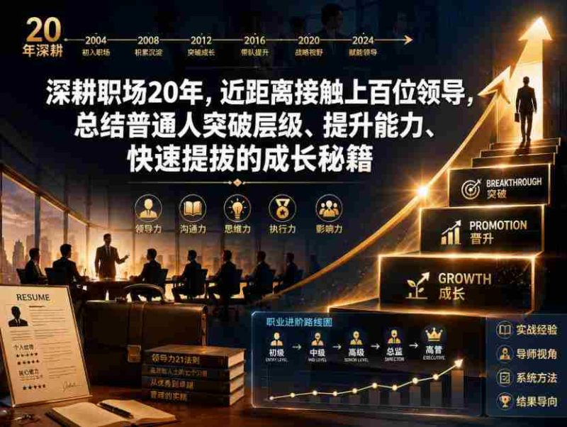 付费文章:深耕职场20年,近距离接触上百位领导,总结普通人突破层级、提升能力、快速提拔的成长秘籍(全网独家干货)-金启创业网 - 网上赚钱方法教程大全 - www.jinqi6.top