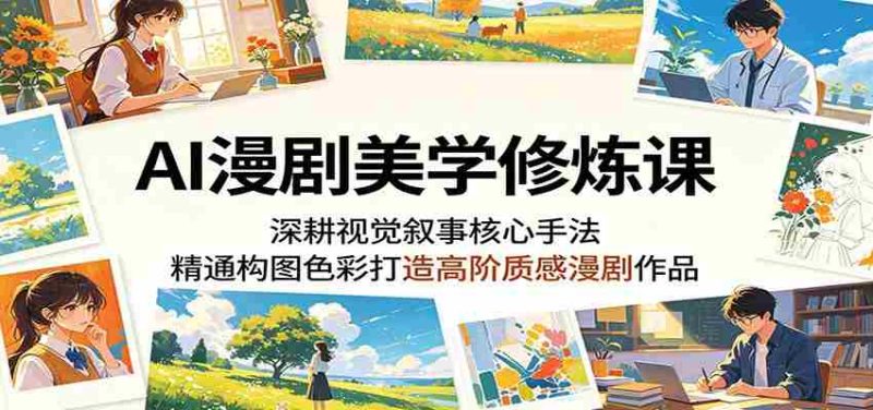 AI漫剧美学修炼课:深耕视觉叙事核心手法,精通构图色彩打造高阶质感漫剧作品-金启创业网 - 网上赚钱方法教程大全 - www.jinqi6.top