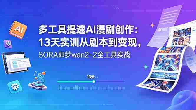 （18707期）多工具提速AI漫剧创作：13天实训从剧本到变现，SORA即梦wan2-2全工具实战-金启创业网 - 网上赚钱方法教程大全 - www.jinqi6.top