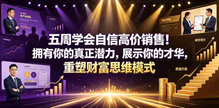 五周学会自信高价销售！拥有你的真正潜力，展示你的才华，重塑财富思维模式【原创双语字幕】-金启创业网 - 网上赚钱方法教程大全 - www.jinqi6.top