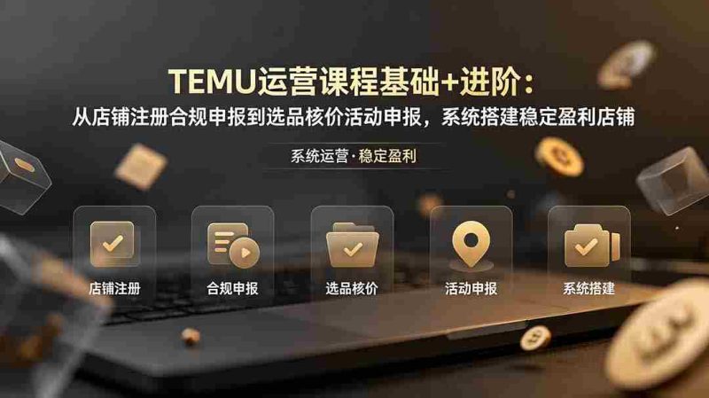 （19081期）TEMU运营课程（基础+进阶）：从店铺注册合规申报到选品核价活动申报，系统搭建稳定盈利店铺-金启创业网 - 网上赚钱方法教程大全 - www.jinqi6.top
