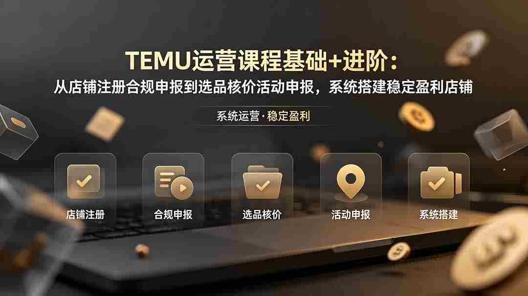 （19081期）TEMU运营课程（基础+进阶）：从店铺注册合规申报到选品核价活动申报，系统搭建稳定盈利店铺-金启创业网 - 网上赚钱方法教程大全 - www.jinqi6.top
