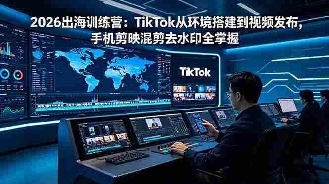 (18875期)2026出海训练营:TikTok从环境搭建到视频发布,手机剪映混剪去水印全掌握-金启创业网 - 网上赚钱方法教程大全 - www.jinqi6.top