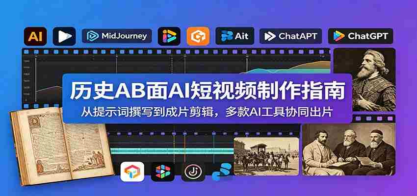 历史AB面AI短视频制作指南：从提示词撰写到成片剪辑，多款AI工具协同出片-金启创业网 - 网上赚钱方法教程大全 - www.jinqi6.top