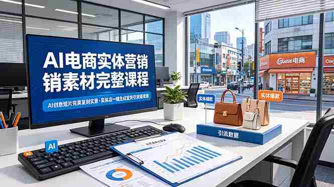（19076期）AI电商实体营销素材完整课程，AI创意短片完美复刻实景，实体店一键生成宣传引流短视频-金启创业网 - 网上赚钱方法教程大全 - www.jinqi6.top