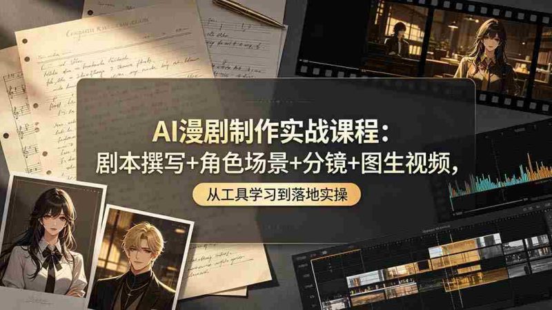 （19020期）AI漫剧制作实战课程：剧本撰写+角色场景+分镜+图生视频，从工具学习到落地实操-金启创业网 - 网上赚钱方法教程大全 - www.jinqi6.top