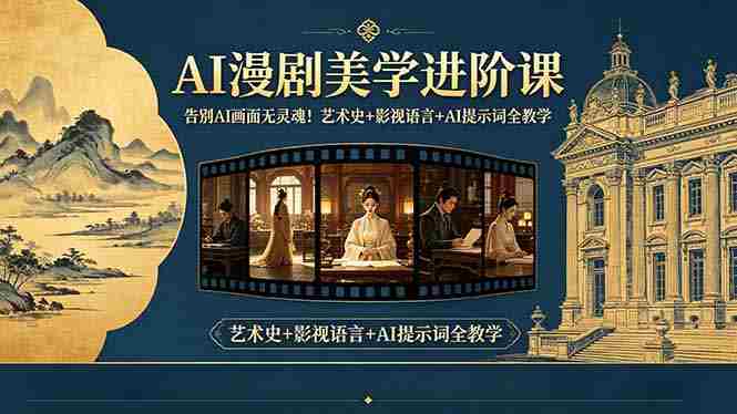 （18802期）告别AI画面无灵魂！AI漫剧美学进阶课-更新，艺术史+影视语言+AI提示词全教学-金启创业网 - 网上赚钱方法教程大全 - www.jinqi6.top