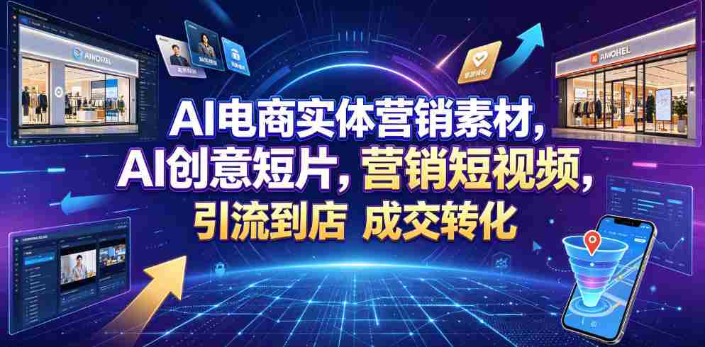 AI电商实体营销素材，AI创意短片，高效打造营销短视频，轻松引流到店，稳定提升门店客流与成交转化-金启创业网 - 网上赚钱方法教程大全 - www.jinqi6.top