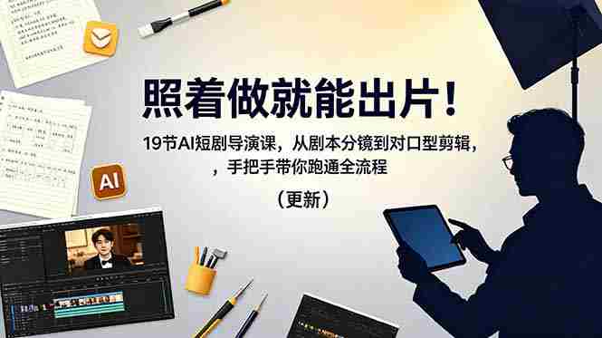 （18694期）照着做就能出片！19节AI短剧导演课，从剧本分镜到对口型剪辑，手把手带你跑通全流程（更新）-金启创业网 - 网上赚钱方法教程大全 - www.jinqi6.top