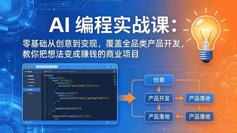 （18806期）AI编程实战课-第三期-6月更新：零基础从创意到变现，覆盖全品类产品开发，把想法变成赚钱项目-金启创业网 - 网上赚钱方法教程大全 - www.jinqi6.top