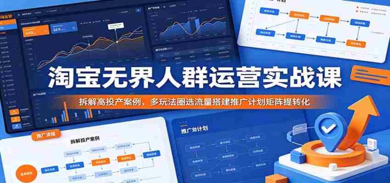 淘宝无界人群运营实战课：拆解高投产案例，多玩法圈选流量搭建推广计划矩阵提转化-金启创业网 - 网上赚钱方法教程大全 - www.jinqi6.top