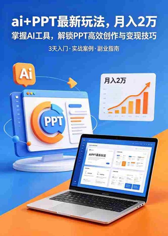 (18881期)ai+PPT最新玩法,月入2万掌握AI工具,解锁PPT高效创作与变现技巧3天入门,实战案例·副业指南-金启创业网 - 网上赚钱方法教程大全 - www.jinqi6.top