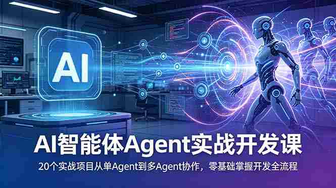 （18983期）AI智能体Agent实战开发课：20个实战项目从单Agent到多Agent协作，零基础掌握开发全流程-金启创业网 - 网上赚钱方法教程大全 - www.jinqi6.top
