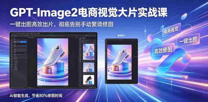 GPT-Image2电商视觉大片实战课,一键出图高效出片,彻底告别手动繁琐修图(更新)-金启创业网 - 网上赚钱方法教程大全 - www.jinqi6.top