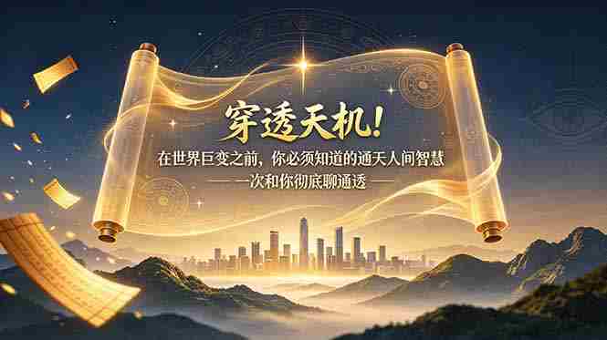 （19063期）付费文章：穿透天机！在世界巨变之前，你必须知道的通天人间智慧 一次和你彻底聊通透-金启创业网 - 网上赚钱方法教程大全 - www.jinqi6.top