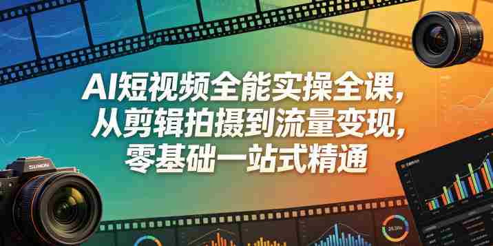 AI短视频全能实操全课,从剪辑拍摄到流量变现,零基础一站式精通-金启创业网 - 网上赚钱方法教程大全 - www.jinqi6.top