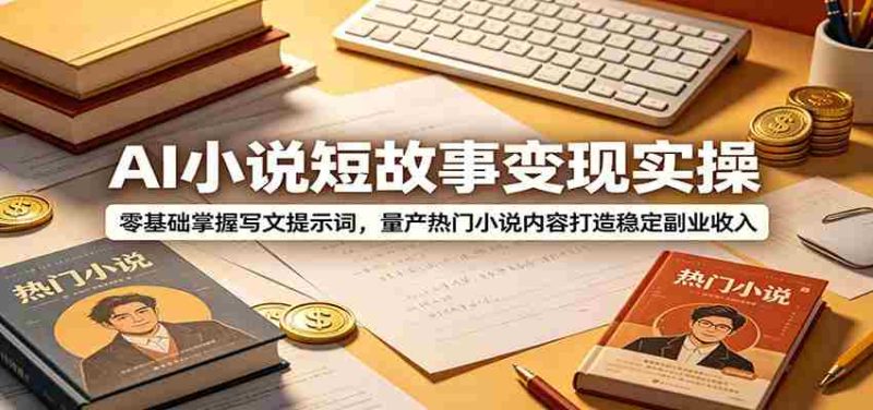 AI小说短故事变现实操：零基础掌握写文提示词，量产热门小说内容打造稳定副业收入-金启创业网 - 网上赚钱方法教程大全 - www.jinqi6.top
