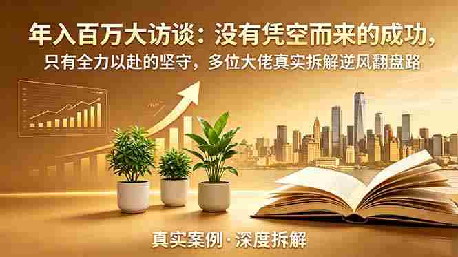 （18891期）年入百万大访谈-更新：没有凭空而来的成功，只有全力以赴的坚守，多位大佬真实拆解逆风翻盘路-金启创业网 - 网上赚钱方法教程大全 - www.jinqi6.top