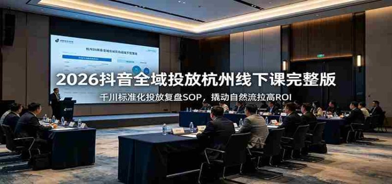 2026抖音全域投放杭州线下课完整版：千川标准化投放复盘SOP，撬动自然流拉高ROI-金启创业网 - 网上赚钱方法教程大全 - www.jinqi6.top