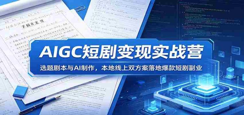 AIGC短剧变现实战营：选题剧本与AI制作，本地线上双方案落地爆款短剧副业-金启创业网 - 网上赚钱方法教程大全 - www.jinqi6.top