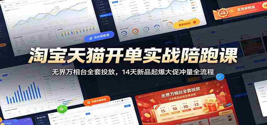 淘宝天猫开单实战陪跑课：无界万相台全套投放，14天新品起爆大促冲量全流程-金启创业网 - 网上赚钱方法教程大全 - www.jinqi6.top