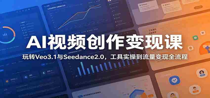 AI视频创作变现课：玩转Veo3.1与Seedance2.0，工具实操到流量变现全流程-金启创业网 - 网上赚钱方法教程大全 - www.jinqi6.top