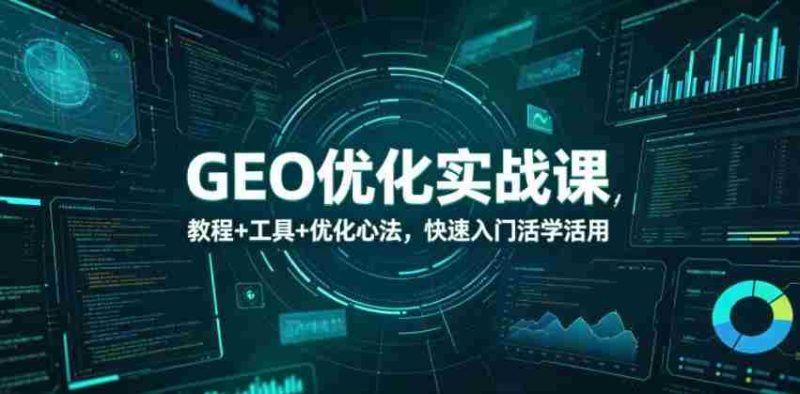 GEO优化实战课，教程+工具+优化心法，快速入门活学活用-金启创业网 - 网上赚钱方法教程大全 - www.jinqi6.top