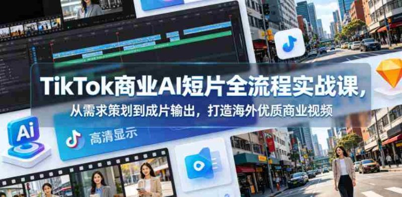 TikTok商业AI短片全流程实战课,从需求策划到成片输出,打造海外优质商业视频-金启创业网 - 网上赚钱方法教程大全 - www.jinqi6.top