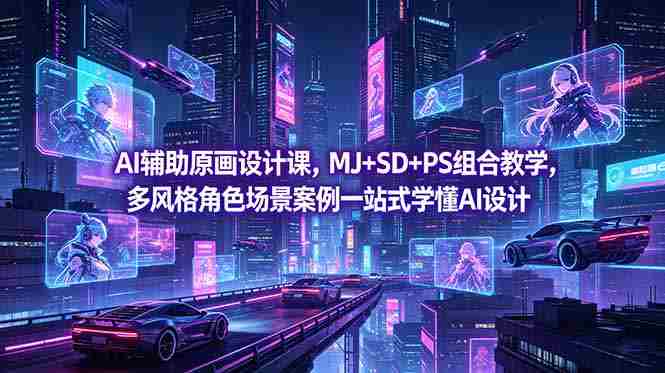 （18731期）AI辅助原画设计课，MJ+SD+PS组合教学，多风格角色场景案例一站式学懂AI设计-金启创业网 - 网上赚钱方法教程大全 - www.jinqi6.top