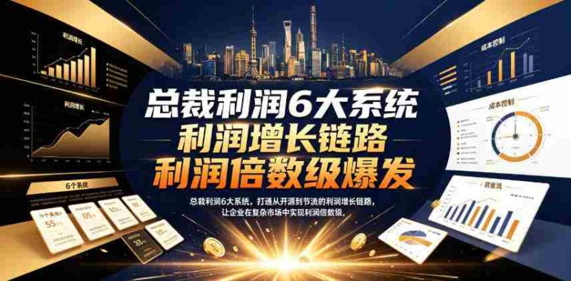 总裁利润6大系统，打通从开源到节流的利润增长链路，让企业在复杂市场中实现利润倍数级爆发-金启创业网 - 网上赚钱方法教程大全 - www.jinqi6.top