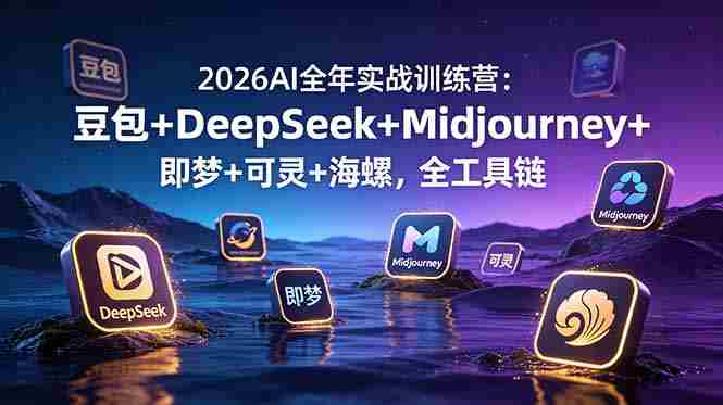 （19038期）2026AI全年实战训练营：豆包+DeepSeek+Midjourney+即梦+可灵+海螺，全工具链-金启创业网 - 网上赚钱方法教程大全 - www.jinqi6.top