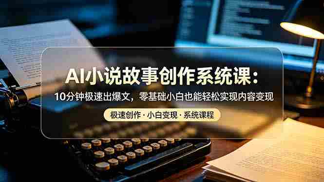 （19053期）AI小说故事创作系统课：10分钟极速出爆文，零基础小白也能轻松实现内容变现-金启创业网 - 网上赚钱方法教程大全 - www.jinqi6.top