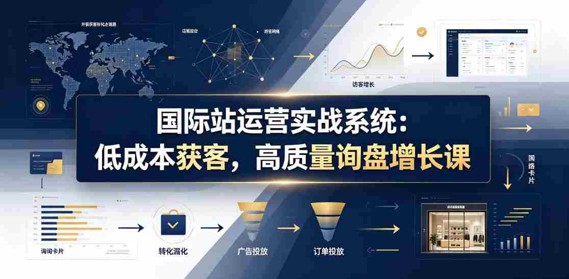 国际站运营实战系统：低成本获客，高质量询盘增长课（更新26年）-金启创业网 - 网上赚钱方法教程大全 - www.jinqi6.top