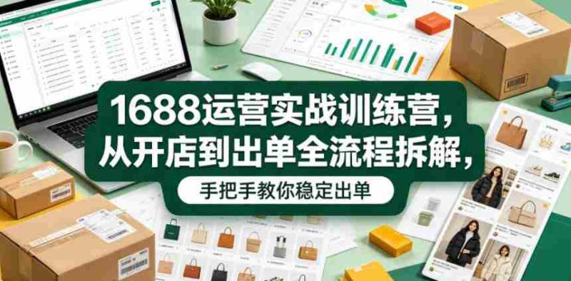 1688运营实战训练营,从开店到出单全流程拆解,手把手教你稳定出单-金启创业网 - 网上赚钱方法教程大全 - www.jinqi6.top