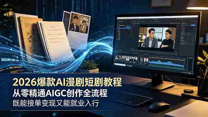 （18980期）2026 爆款 AI 漫剧短剧教程 从零精通 AIGC 创作全流程 既能接单变现又能就业入行-金启创业网 - 网上赚钱方法教程大全 - www.jinqi6.top