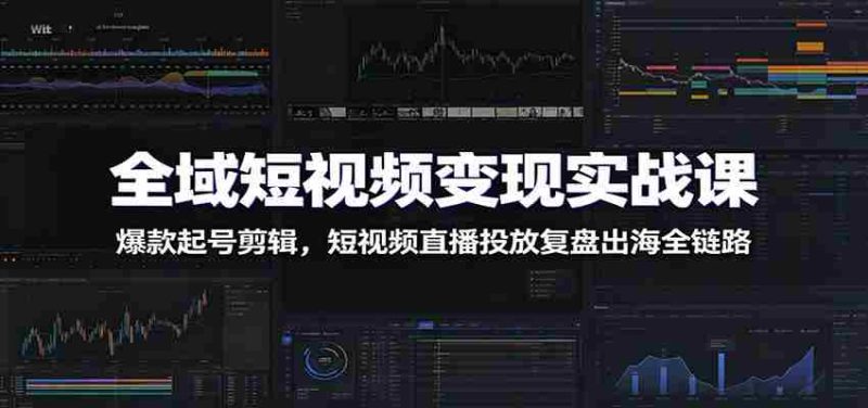 全域短视频变现实战课：爆款起号剪辑，短视频直播投放复盘出海全链路-金启创业网 - 网上赚钱方法教程大全 - www.jinqi6.top