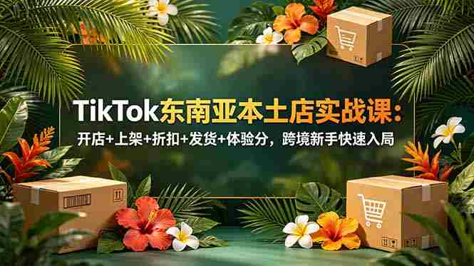 （18984期）TikTok东南亚本土店实战课：开店+上架+折扣+发货+体验分，跨境新手快速入局-金启创业网 - 网上赚钱方法教程大全 - www.jinqi6.top