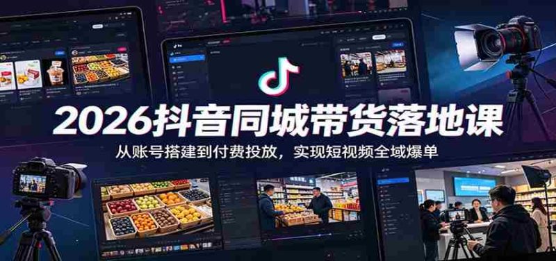 2026抖音同城带货落地课：从账号搭建到付费投放，实现短视频全域爆单-金启创业网 - 网上赚钱方法教程大全 - www.jinqi6.top